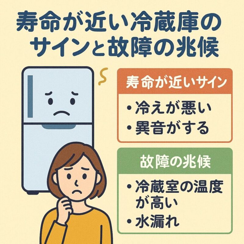 寿命が近い冷蔵庫のサイン・故障の兆候