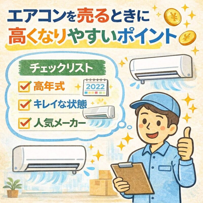 引っ越しでエアコンを売るときに高くなりやすいポイント