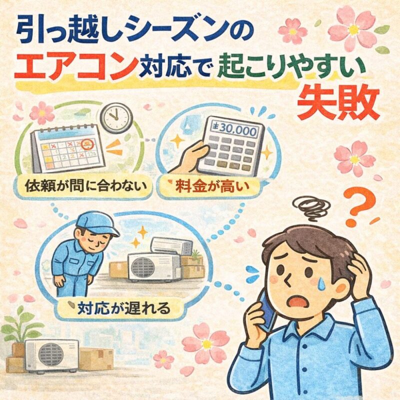 引っ越しシーズンにエアコン対応を後回しにすると起こりやすい失敗
